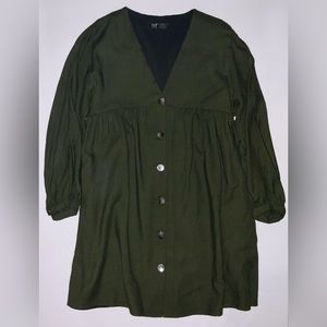 Zara olive green long sleeve dress
